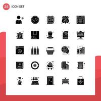 25 Creative Icons Modern Signs and Symbols of code fire creative shield access Editable Vector Design Elements