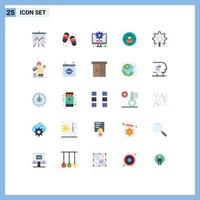 User Interface Pack of 25 Basic Flat Colors of engine resources management personal hr Editable Vector Design Elements