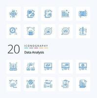 20 Data Analysis Blue Color icon Pack like development management computer development css vector