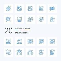 20 Data Analysis Blue Color icon Pack like development management computer development css vector