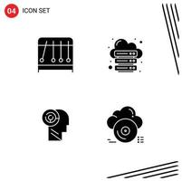 universal sólido glifos conjunto para web y móvil aplicaciones física juegos base de datos servidor objetivo editable vector diseño elementos