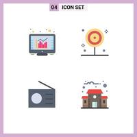 4 Creative Icons Modern Signs and Symbols of browser gadgets report kitchen technology Editable Vector Design Elements