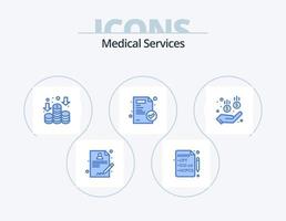 médico servicios azul icono paquete 5 5 icono diseño. . . dinero. dinero. médico vector