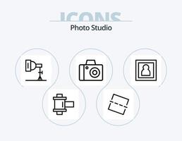 foto estudio línea icono paquete 5 5 icono diseño. . foto. foto. edición. poder vector