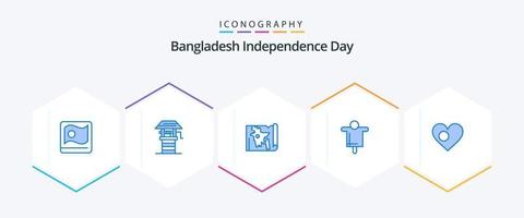 Bangladesh Independence Day 25 Blue icon pack including bangla. scarecrow. bangladesh. farming. agriculture vector