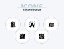 Editorial Design Glyph Icon Pack 5 Icon Design. grid. write. view. text. document vector