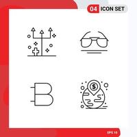 Line Pack of 4 Universal Symbols of eve bytecoin horror eye crypto Editable Vector Design Elements