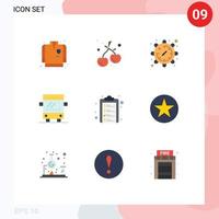 9 Universal Flat Colors Set for Web and Mobile Applications badge list time clipboard travel Editable Vector Design Elements