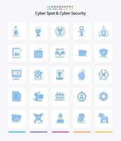 Creative Cyber Spot And Cyber Security 25 Blue icon pack  Such As leadership. crown. reward. noob. newbie vector