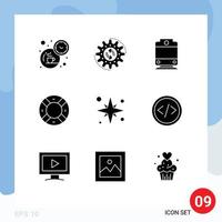 9 Creative Icons Modern Signs and Symbols of sea holiday work ui safety Editable Vector Design Elements