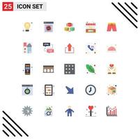 Pack of 25 Modern Flat Colors Signs and Symbols for Web Print Media such as money ecommerce safe box buy computing Editable Vector Design Elements