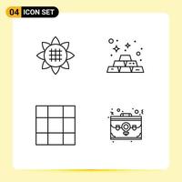 Pictogram Set of 4 Simple Filledline Flat Colors of flora layout thanksgiving gold case Editable Vector Design Elements