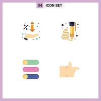 4 User Interface Flat Icon Pack of modern Signs and Symbols of arrows write hand draw device Editable Vector Design Elements