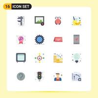 Universal Icon Symbols Group of 16 Modern Flat Colors of badge health beetle fruit banana Editable Pack of Creative Vector Design Elements