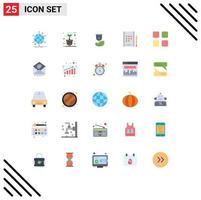 Set of 25 Modern UI Icons Symbols Signs for calc notebook illumination book plug Editable Vector Design Elements