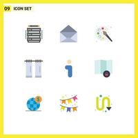 9 Creative Icons Modern Signs and Symbols of interface info paint i curtains Editable Vector Design Elements