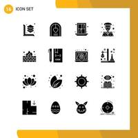 Modern Set of 16 Solid Glyphs and symbols such as internet antivirus interior transportation avatar Editable Vector Design Elements