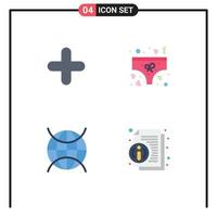 Set of 4 Modern UI Icons Symbols Signs for add internet of things sign underpants wifi Editable Vector Design Elements