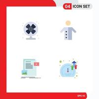 User Interface Pack of 4 Basic Flat Icons of air data summer people file Editable Vector Design Elements