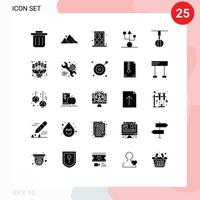 Set of 25 Commercial Solid Glyphs pack for home ware appliances house technology gadget Editable Vector Design Elements