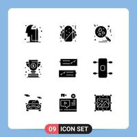 Modern Set of 9 Solid Glyphs and symbols such as support help search dialogue success Editable Vector Design Elements