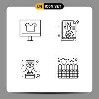 Set of 4 Modern UI Icons Symbols Signs for apparel report commerce file carnival Editable Vector Design Elements