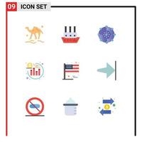 9 9 creativo íconos moderno señales y símbolos de americano regreso buque inversión red editable vector diseño elementos