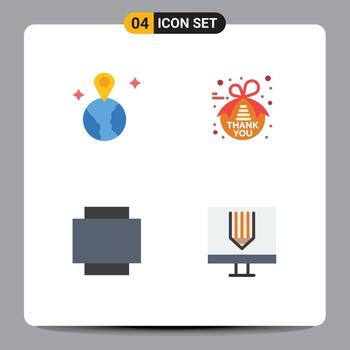 4 4 universal plano icono señales símbolos de mundo codificación Nota acción de gracias diseño editable vector diseño elementos
