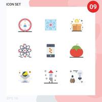 9 Creative Icons Modern Signs and Symbols of smartphone application crowd nuclear atom Editable Vector Design Elements