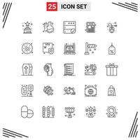 25 Creative Icons Modern Signs and Symbols of mouse computer mouse database computer paper Editable Vector Design Elements