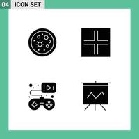 Solid Glyph Pack of Universal Symbols of biology game science small video game Editable Vector Design Elements