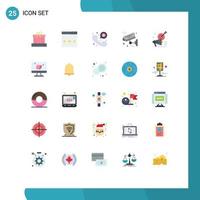 Group of 25 Flat Colors Signs and Symbols for wifi iot search internet of things emergency call Editable Vector Design Elements