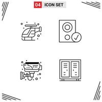 4 4 creativo íconos moderno señales y símbolos de emergencia cctv ayuda artilugio hogar editable vector diseño elementos