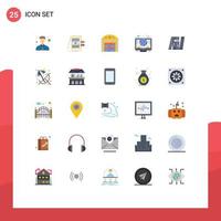 Modern Set of 25 Flat Colors and symbols such as bot artificial city coins global Editable Vector Design Elements