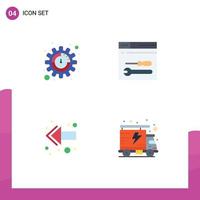 4 4 usuario interfaz plano icono paquete de moderno señales y símbolos de productividad izquierda desarrollo web paquete editable vector diseño elementos