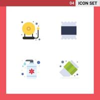 Mobile Interface Flat Icon Set of 4 Pictograms of school care back to school drop education Editable Vector Design Elements