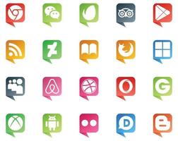 20 Social Media Speech Bubble Style Logo like opera air bnb rss myspace browser vector