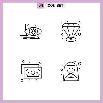 4 Line concept for Websites Mobile and Apps advanced finance science quality church Editable Vector Design Elements