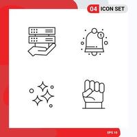 4 User Interface Line Pack of modern Signs and Symbols of data neat control user washing Editable Vector Design Elements