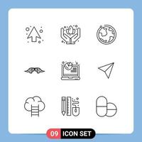 9 Thematic Vector Outlines and Editable Symbols of report men world male hipster Editable Vector Design Elements