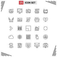 Set of 25 Modern UI Icons Symbols Signs for sketch graph education failure business Editable Vector Design Elements