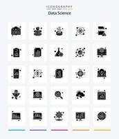 Creative Data Science 25 Glyph Solid Black icon pack  Such As document. server. server. rack. gate vector