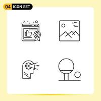 Modern Set of 4 Filledline Flat Colors Pictograph of business mind gallery canada outline Editable Vector Design Elements