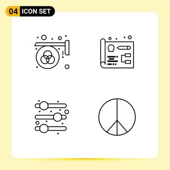 4 4 usuario interfaz línea paquete de moderno señales y símbolos de anuncio usuario interfaz paleta desarrollo hippie editable vector diseño elementos