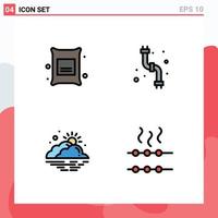 User Interface Pack of 4 Basic Filledline Flat Colors of barley day wheat plumber sun Editable Vector Design Elements