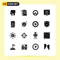 Set of 16 Modern UI Icons Symbols Signs for fix hobbies greece audio medicine Editable Vector Design Elements