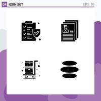 4 Creative Icons Modern Signs and Symbols of document shopping cart account files e dinar Editable Vector Design Elements