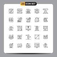 Group of 25 Lines Signs and Symbols for property location form study time learning Editable Vector Design Elements