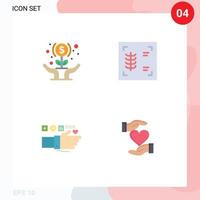 Modern Set of 4 Flat Icons and symbols such as expand technology hands ribs heart Editable Vector Design Elements