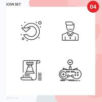 4 Line concept for Websites Mobile and Apps circle man rotate client user Editable Vector Design Elements